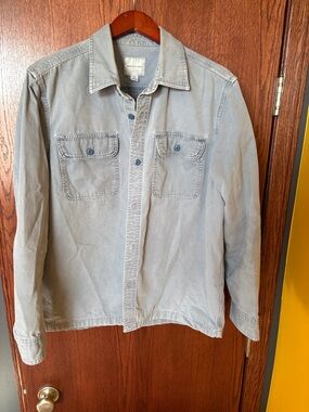 American Eagle Outfitters Light Gray Shirt Jacket